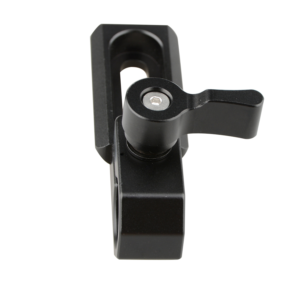 CAMVATE Single 15mm Rod Clamp with NATO Rail (Black Wingnut)