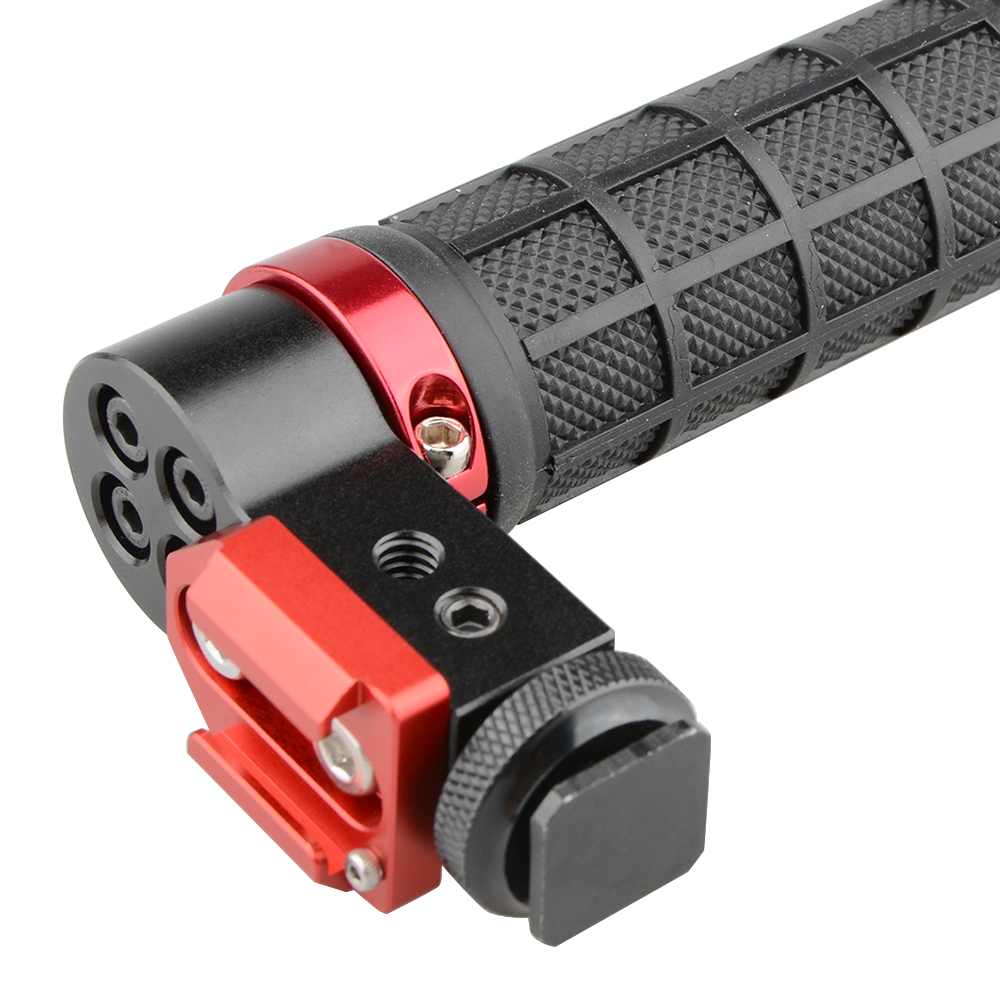 CAMVATE DSLR Shoe Compatible Top Handle (Rubber Grip, Red Ring)