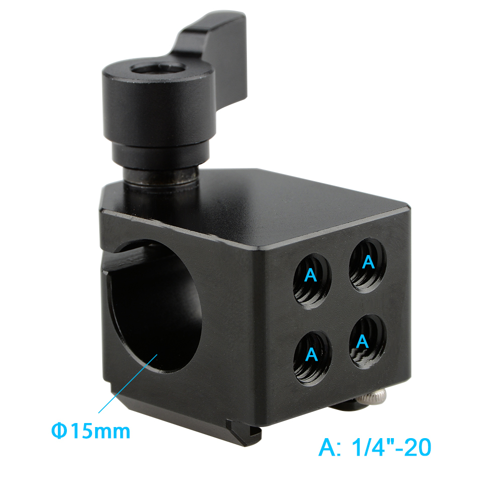 CAMVATE Cold Shoe Rod Clamp (Black Wingnut)