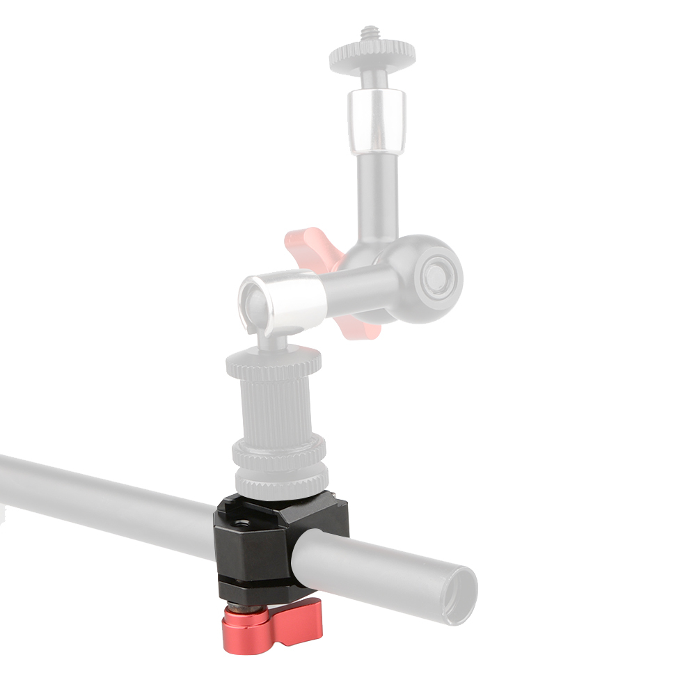 CAMVATE Cold Shoe Rod Clamp (Red Wingnut)