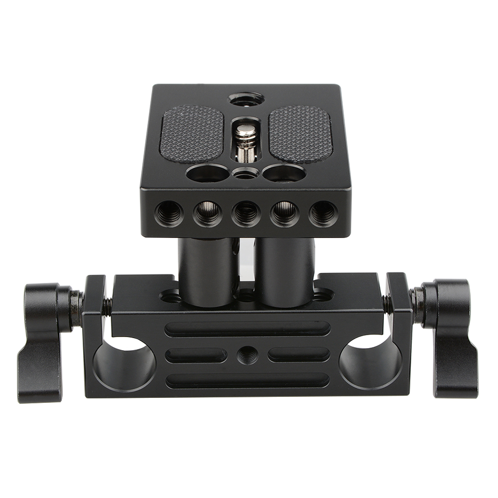 CAMVATE DSLR Baseplate Mount w/ Railblock Height Riser fr 15mm Rail Rod Support System
