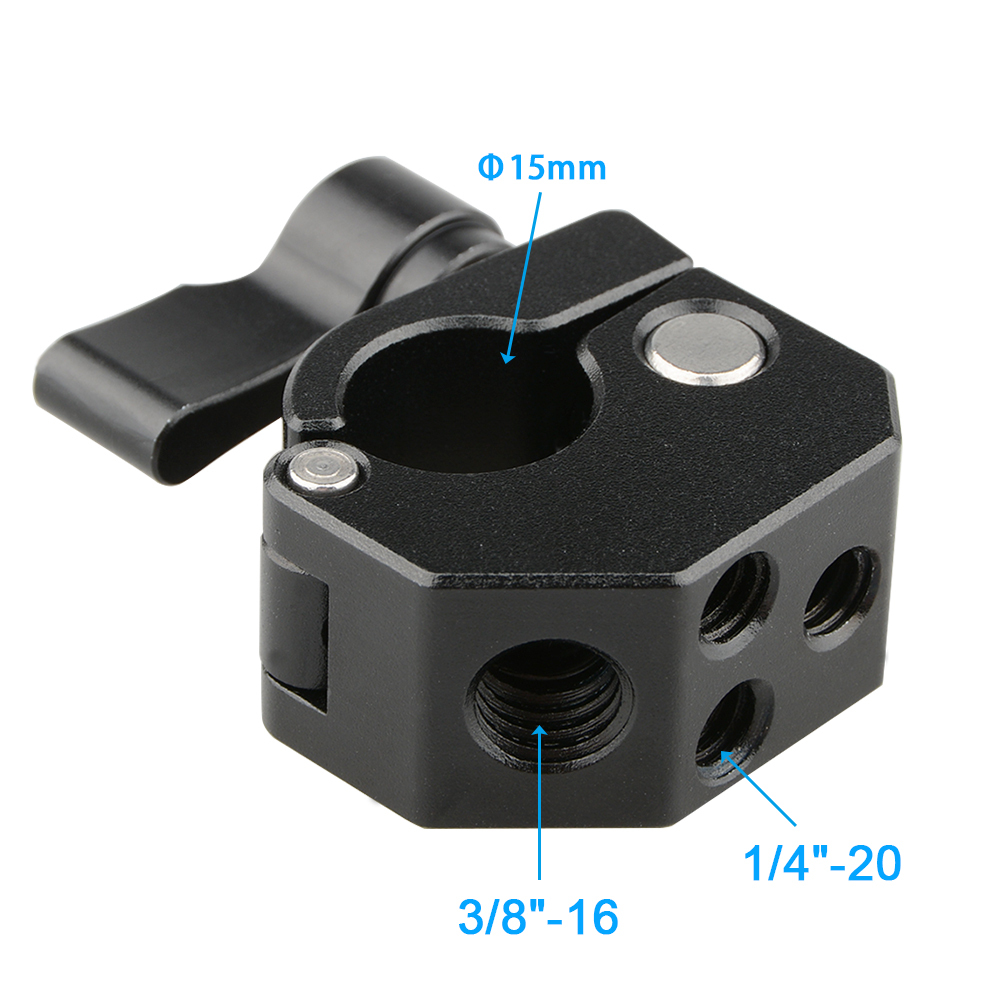 CAMVATE 15mm Quick Release Rod Clamp (Black Ratchet Knob)