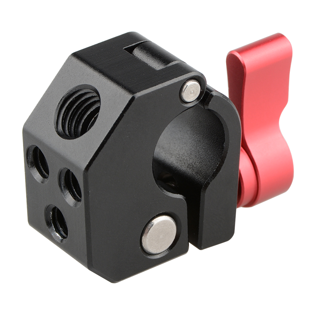 CAMVATE 15mm Quick Release Rod Clamp (Red Ratchet Knob),15mm Rod