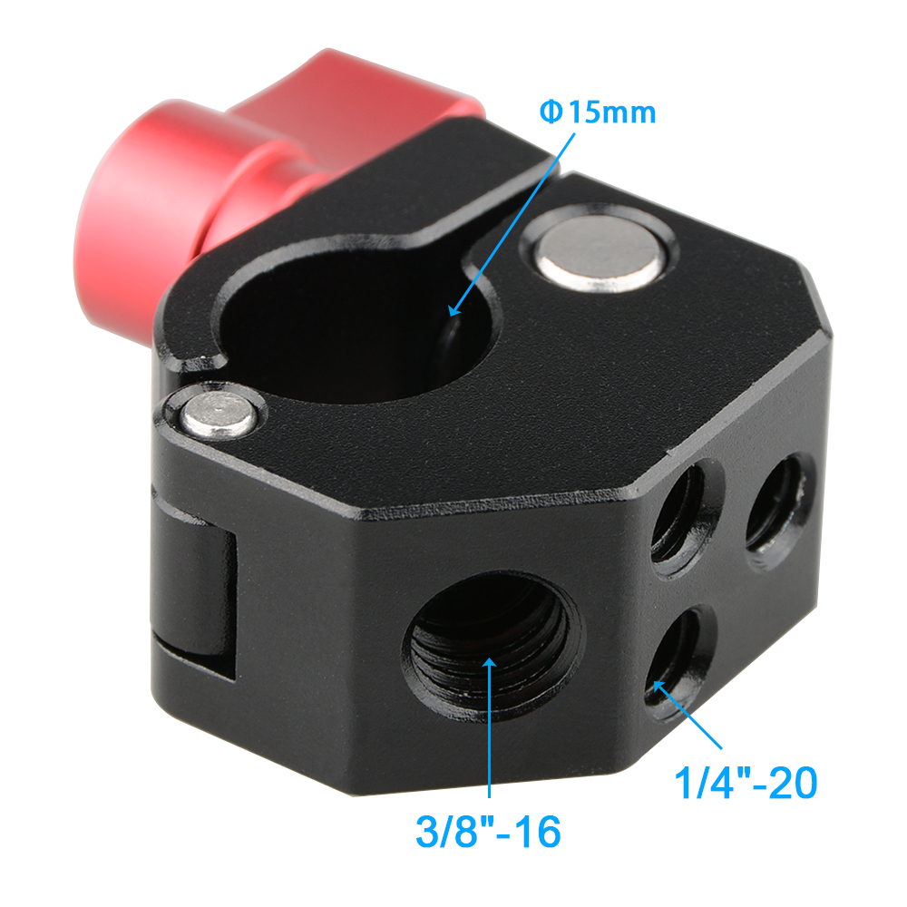 CAMVATE 15mm Quick Release Rod Clamp (Red Ratchet Knob)