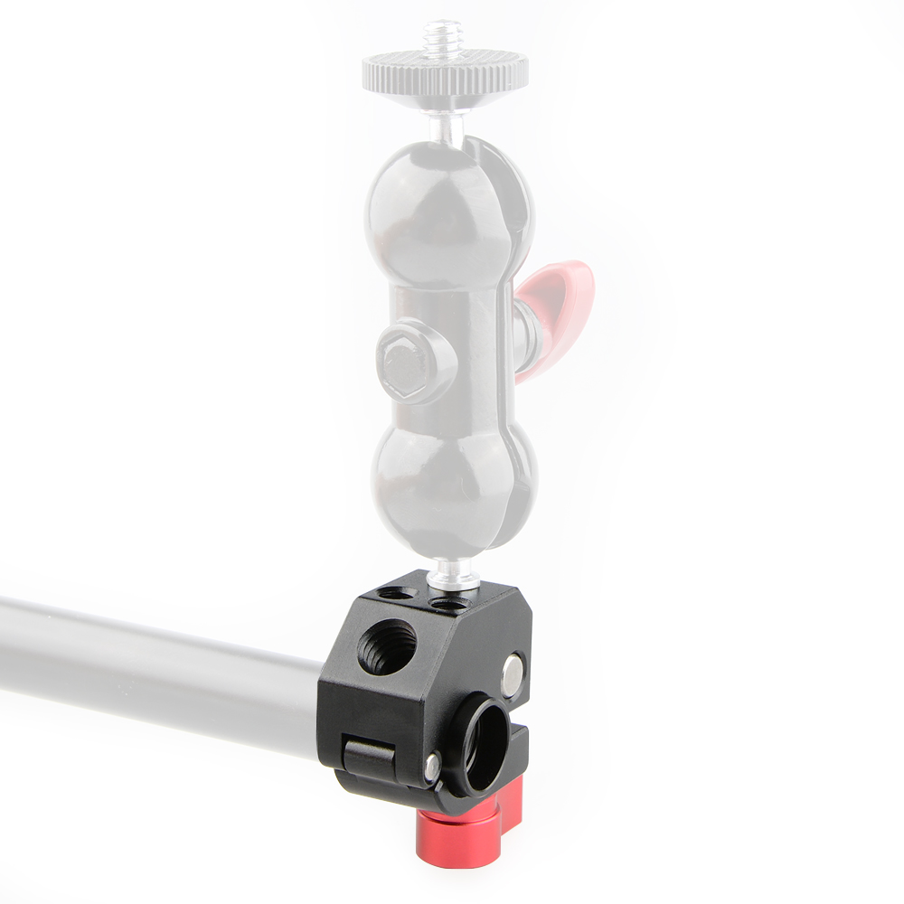 CAMVATE 15mm Quick Release Rod Clamp (Red Ratchet Knob),15mm Rod