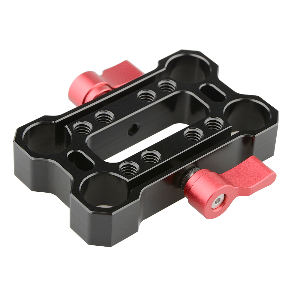 CAMVATE Height Riser Offset Railblock 15mm Rod Clamp (Red Thumbscrew)