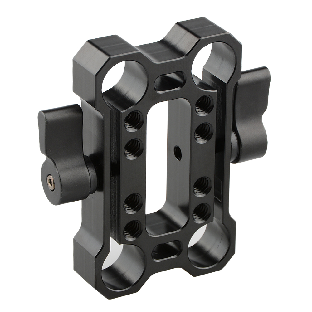 CAMVATE Height Riser Offset Railblock 15mm Rod Clamp (Black Thumbscrew)
