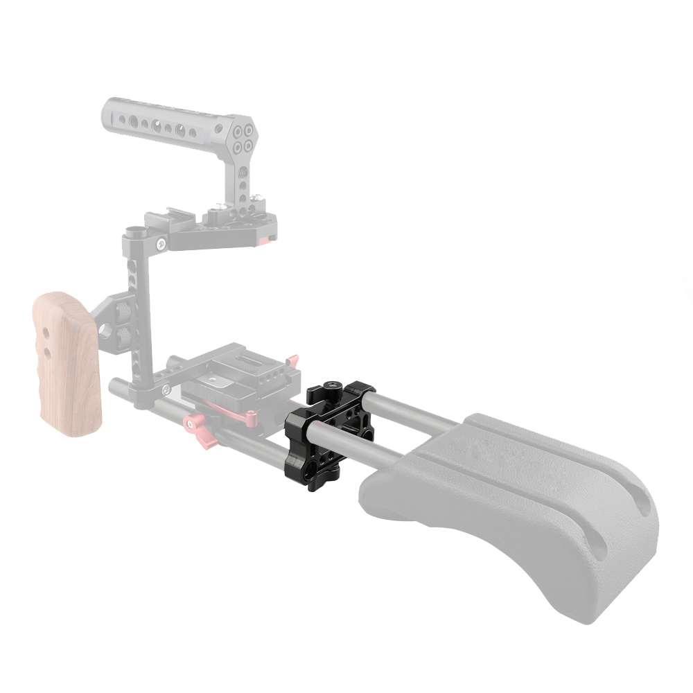 CAMVATE Height Riser Offset Railblock 15mm Rod Clamp (Black Thumbscrew)