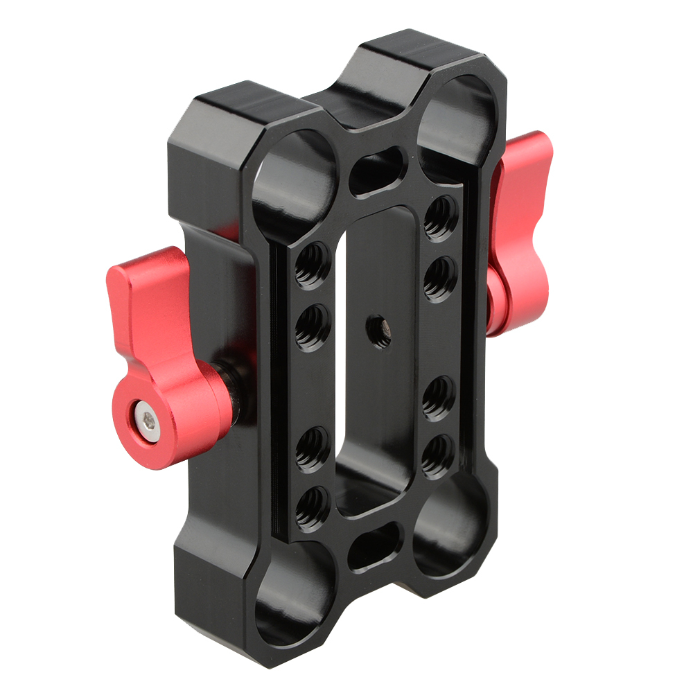 CAMVATE Height Riser Offset Railblock 15mm Rod Clamp (Red Thumbscrew)