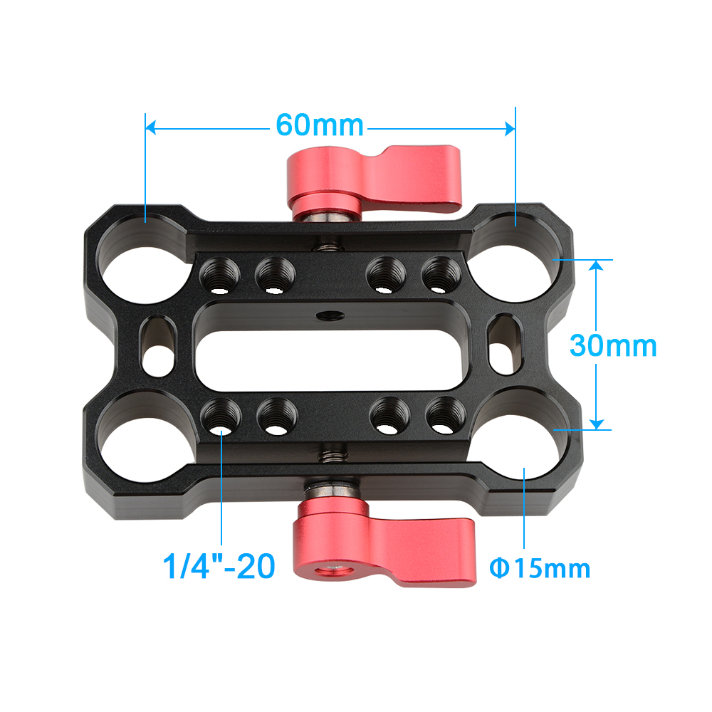CAMVATE Height Riser Offset Railblock 15mm Rod Clamp (Red Thumbscrew)