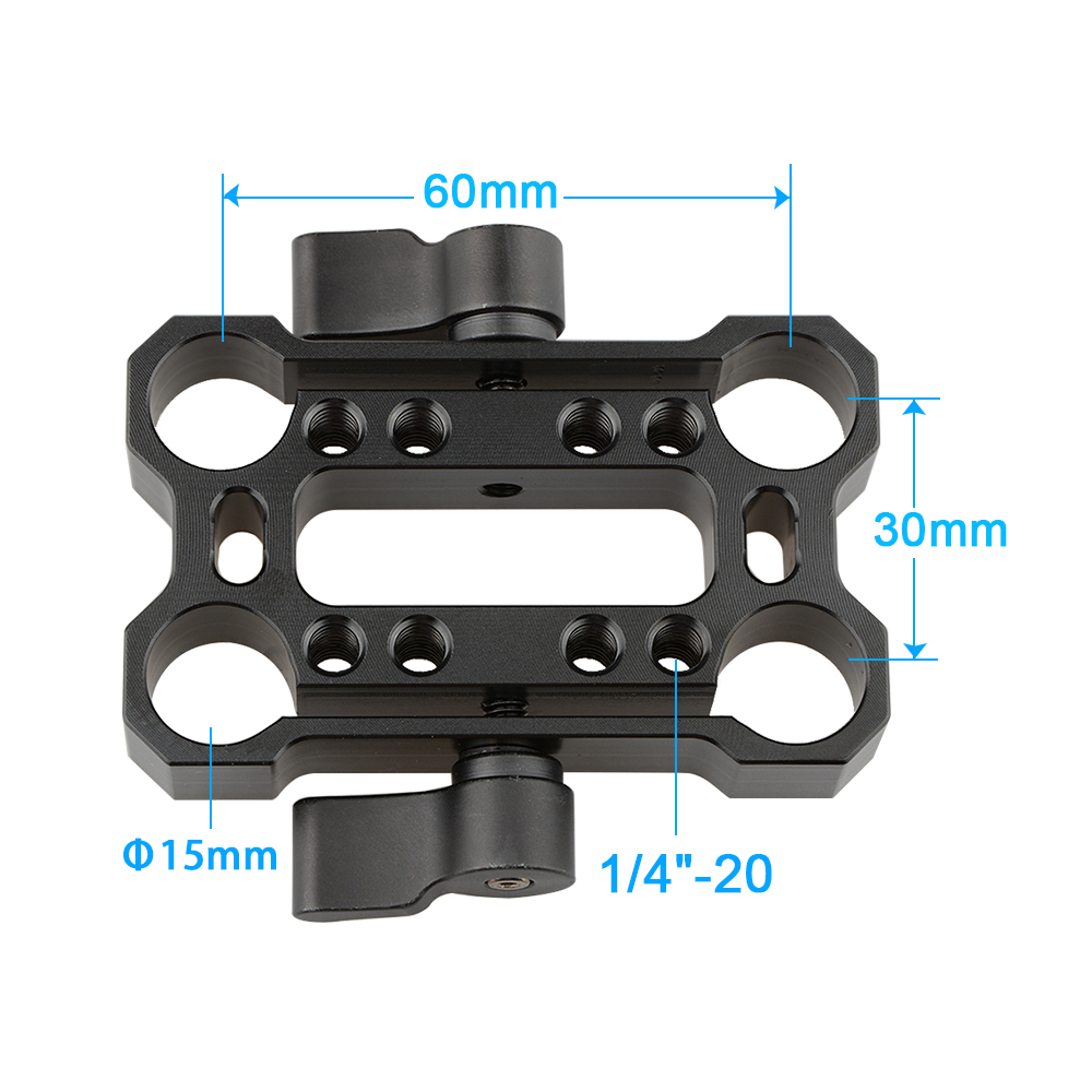 CAMVATE Height Riser Offset Railblock 15mm Rod Clamp (Black Thumbscrew)