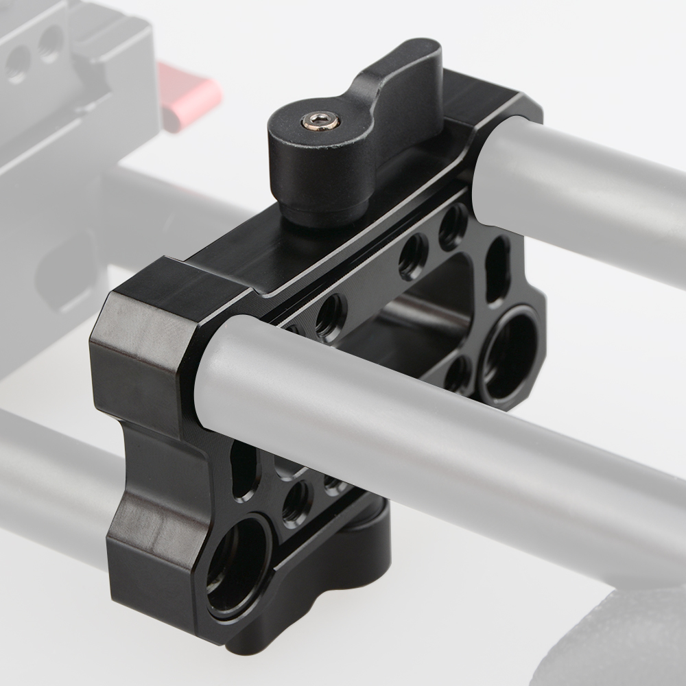 CAMVATE Height Riser Offset Railblock 15mm Rod Clamp (Black Thumbscrew)