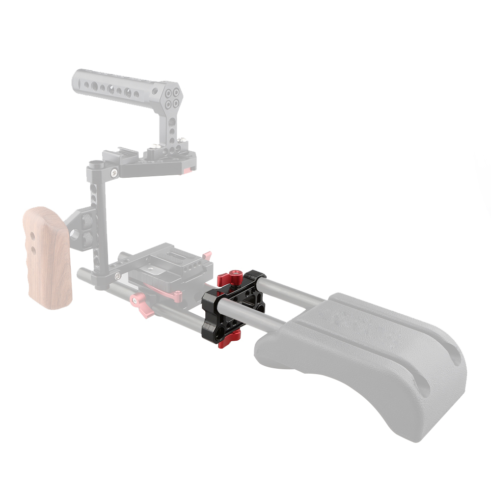 CAMVATE Height Riser Offset Railblock 15mm Rod Clamp (Red Thumbscrew)