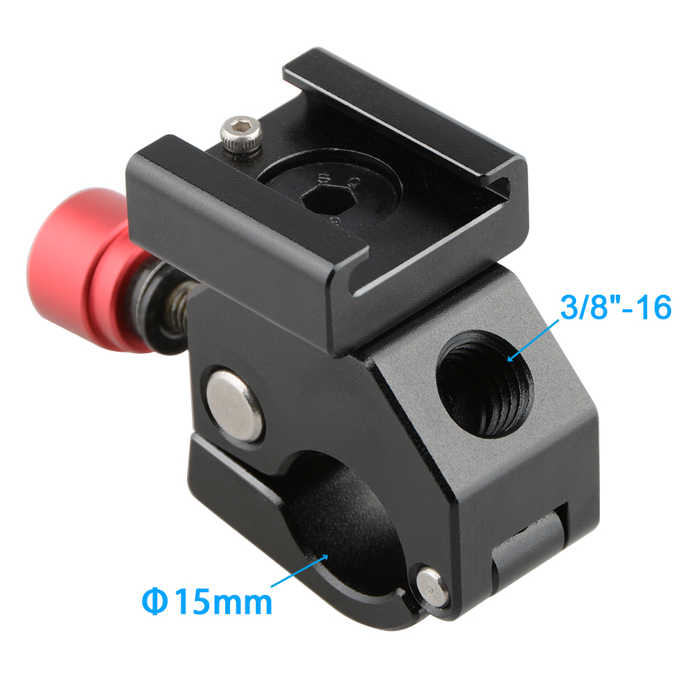 CAMVATE 15mm Quick Release Rod Clamp with Cold Shoe