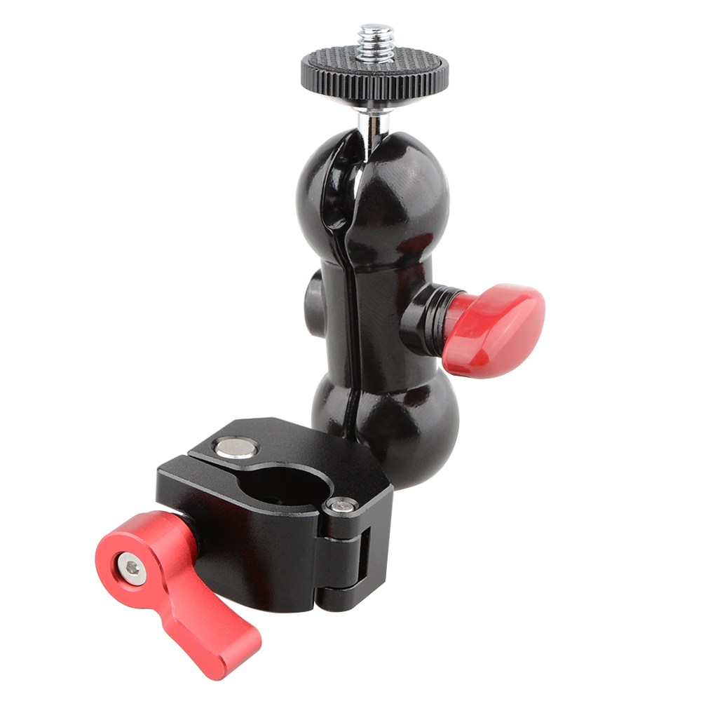 CAMVATE 15mm Quick Release Rod Clamp with 360° Rotating Double Ball Head Mount