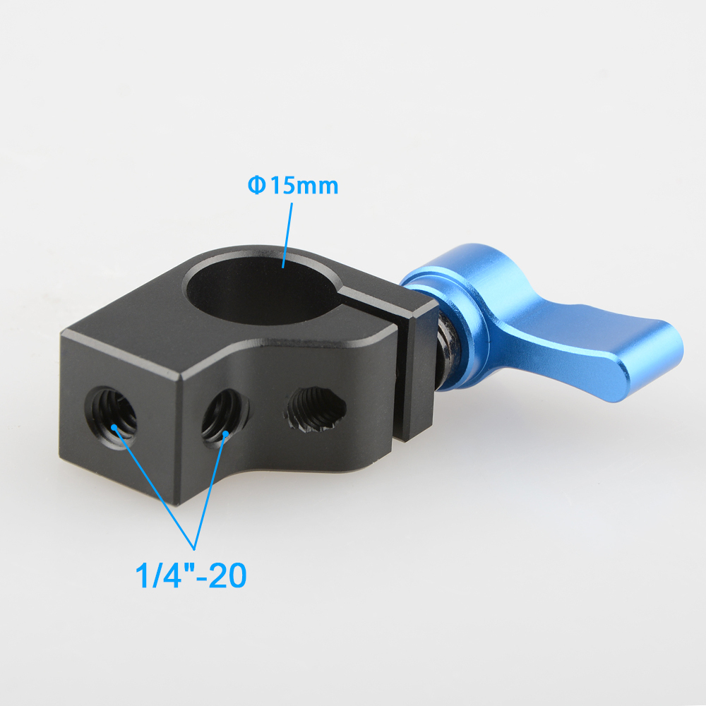 CAMVATE 15mm Rod Clamp (Blue Thumbscrew)