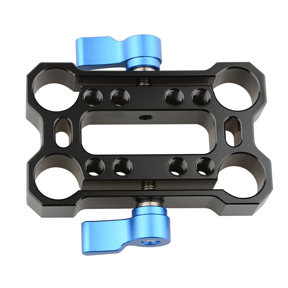 CAMVATE Height Riser Offset Railblock 15mm Rod Clamp (Blue Thumbscrew)