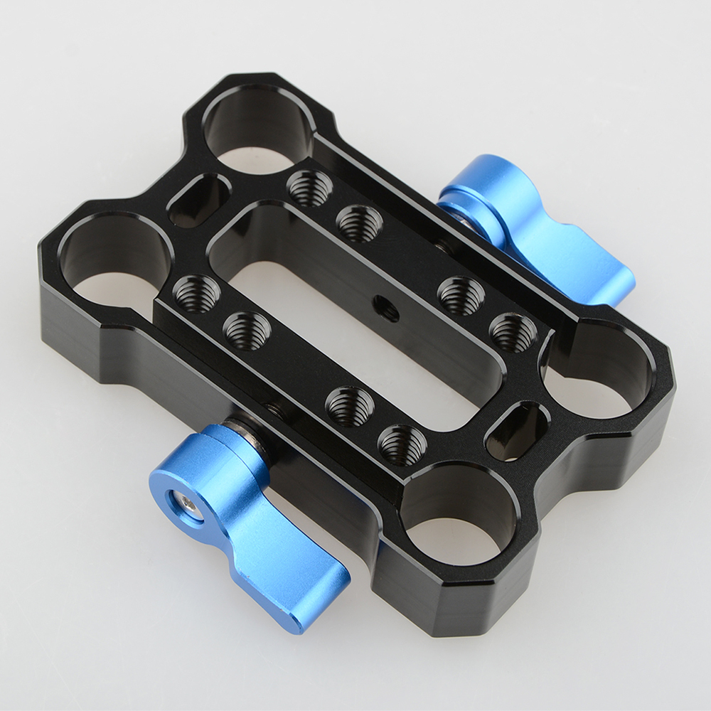 CAMVATE Height Riser Offset Railblock 15mm Rod Clamp (Blue Thumbscrew)