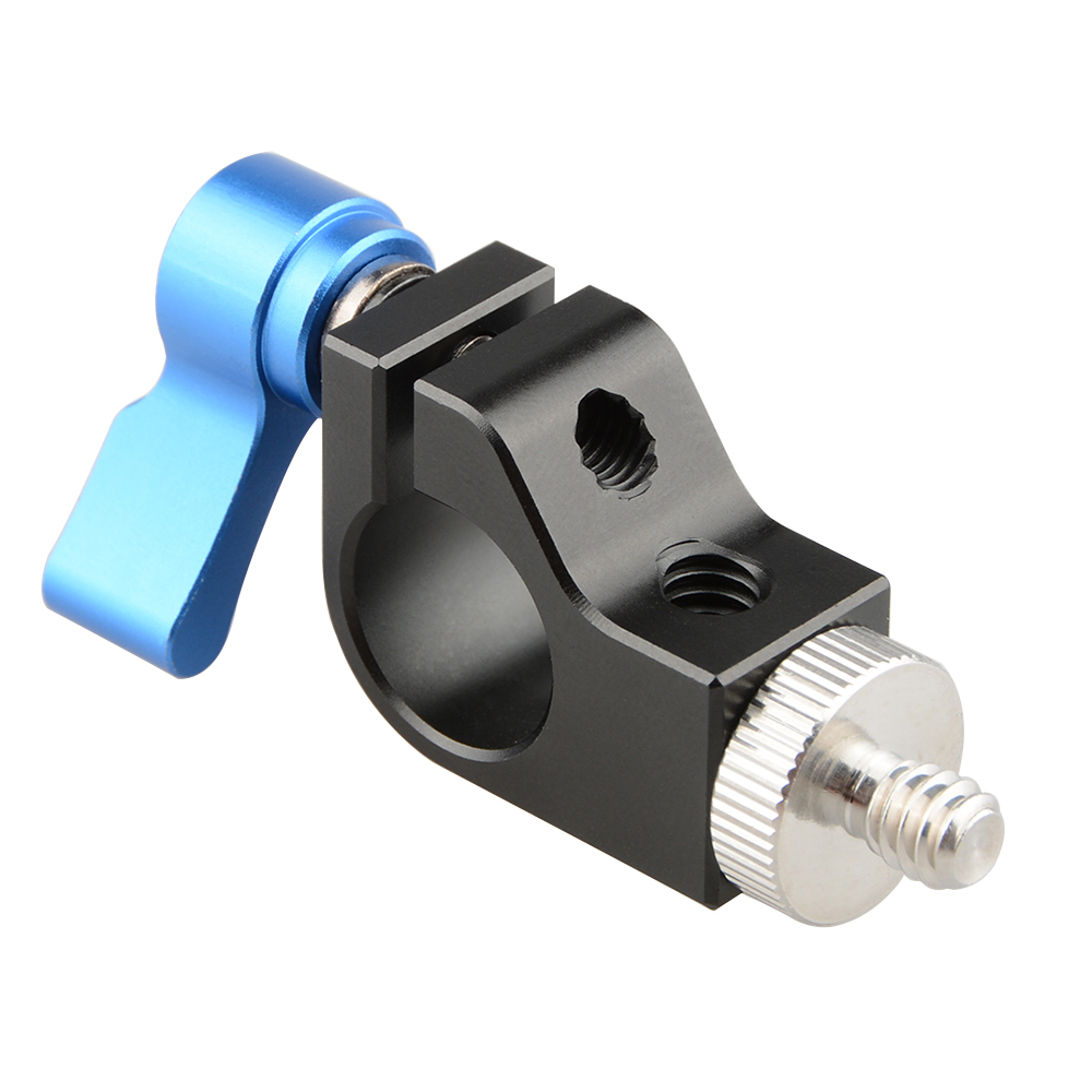 CAMVATE Single Rod Clamp for 15mm Rail Support System (Blue Thumbscrew)