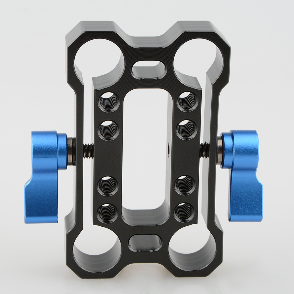 CAMVATE Height Riser Offset Railblock 15mm Rod Clamp (Blue Thumbscrew)