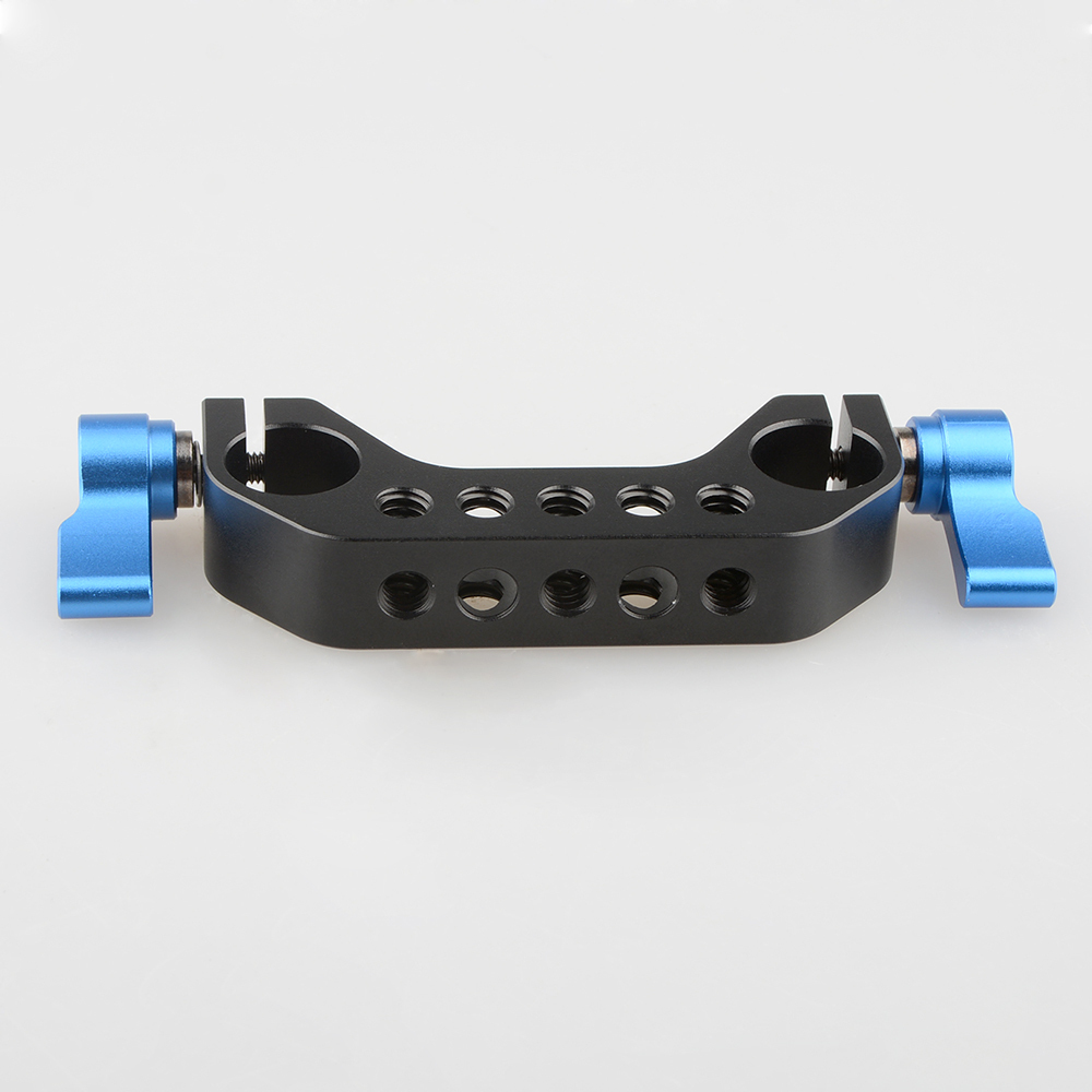 CAMVATE 15mm Railblock Rod Clamp for Shoulder Rig Baseplate (Blue Thumbscrew)