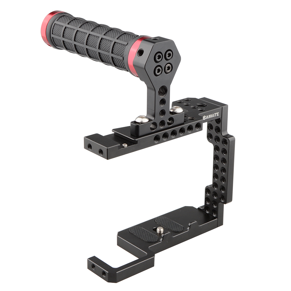 CAMVATE Camera Cage Rig with Rubber Handle Grip for a7II/a7RII/a7SII