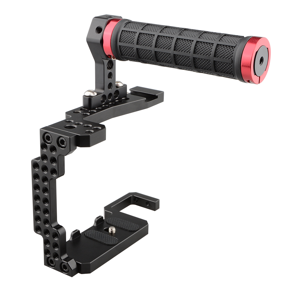 CAMVATE Camera Cage Rig with Rubber Handle Grip for a7II/a7RII/a7SII