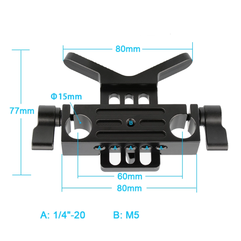 CAMVATE Lens Support 15mm Rod Clamp Rail Block for DSLR Rig Rod Support Rail System