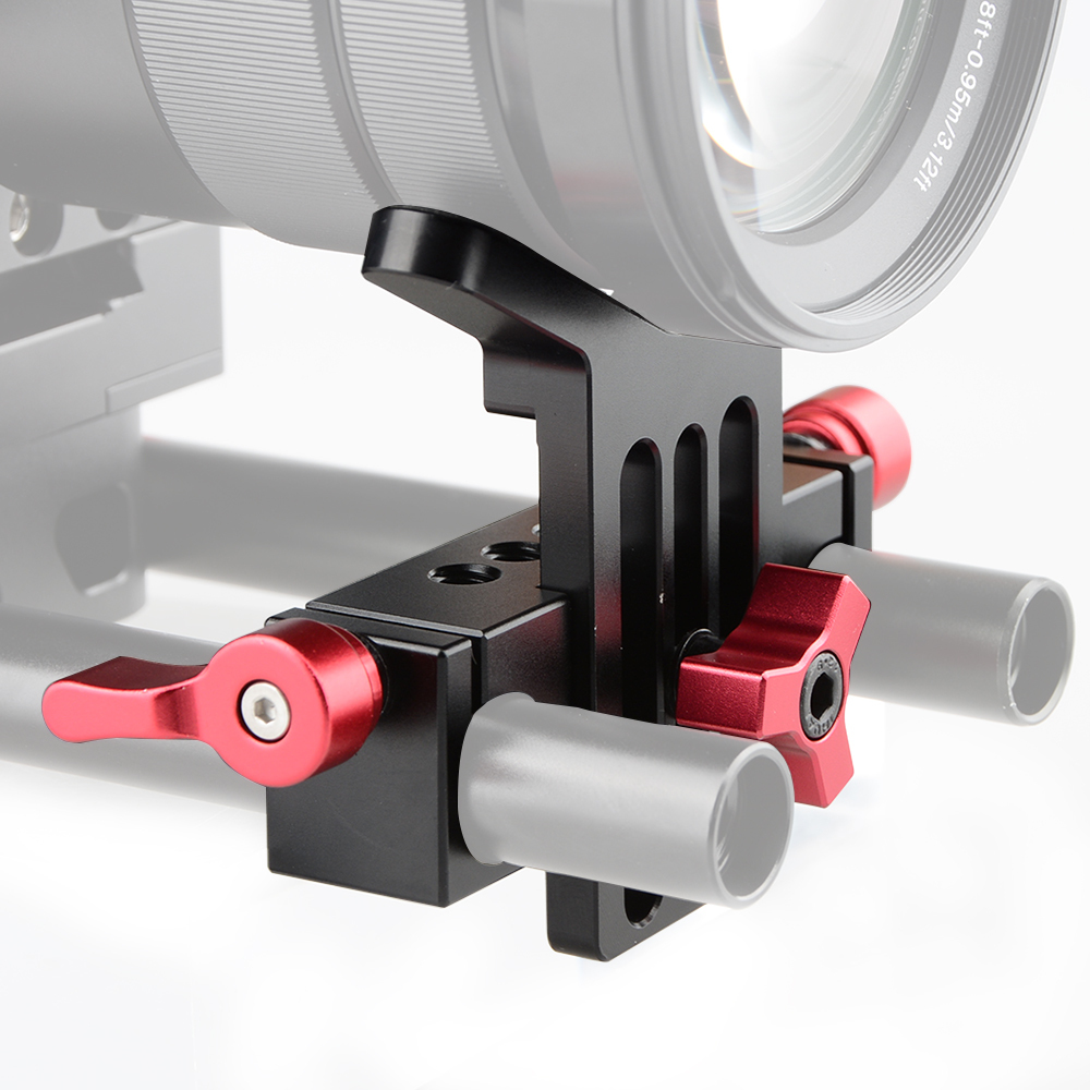 CAMVATE Lens Support Mount Rod Clamp Holder Bracket for 15mm Rod System Follow Focus