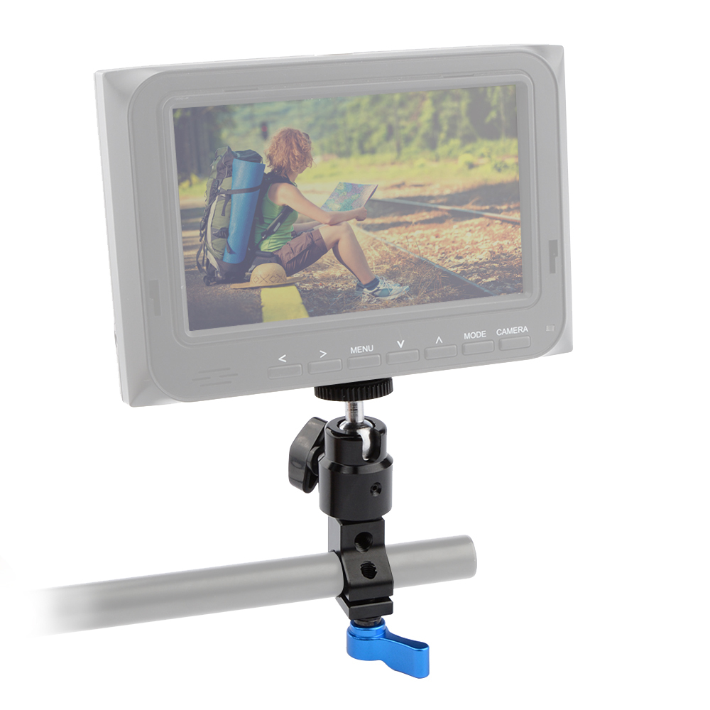 CAMVATE 15mm Rod Clamp with 1/4" Screw Ball Head Mount