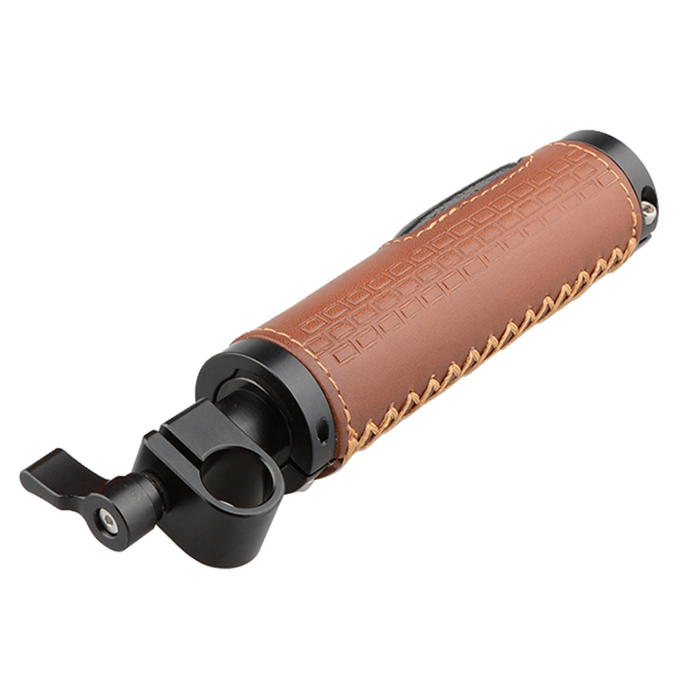CAMVATE 15mm Rod Clamp Handle Grip (Leather) for DSLR Camera Rod System