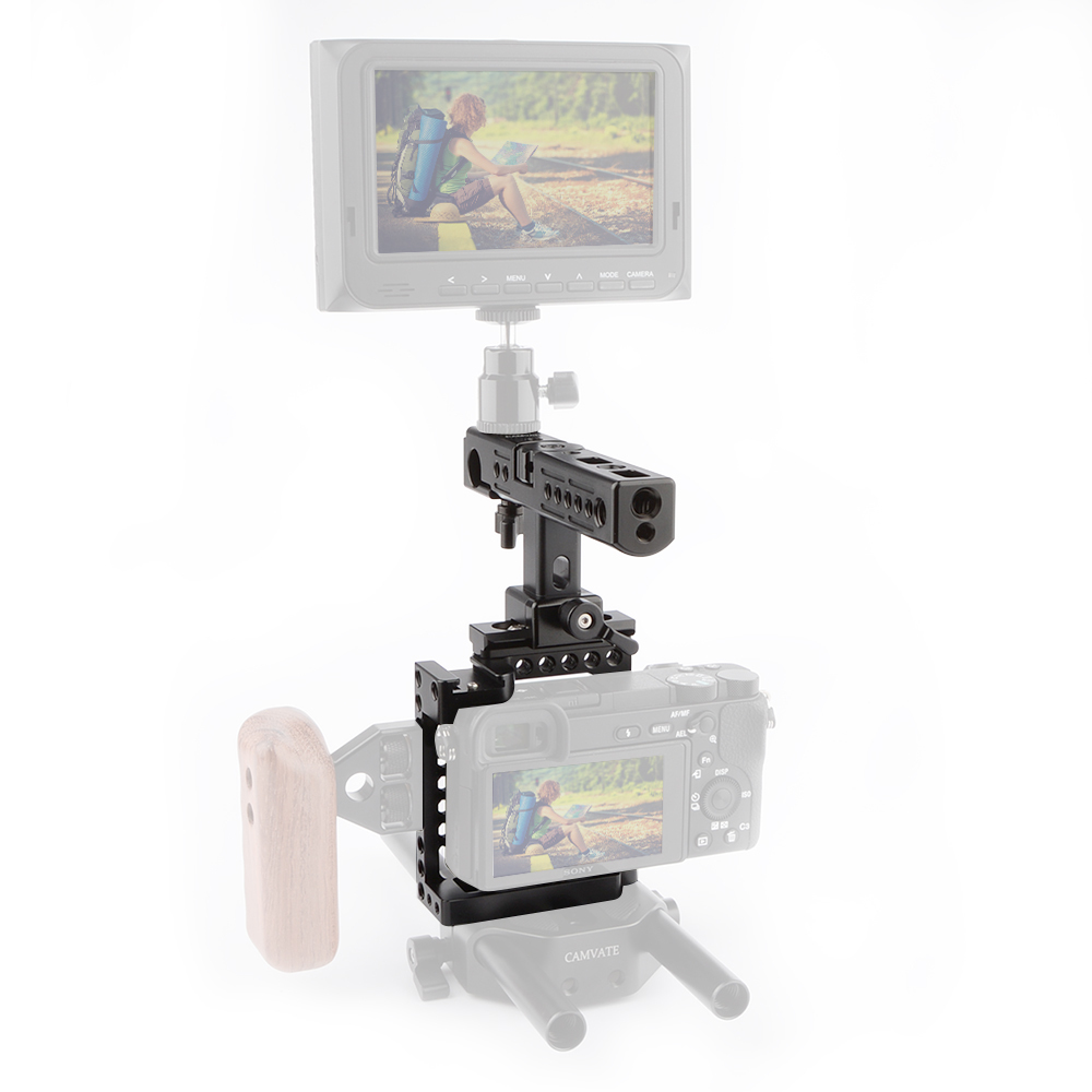 CAMVATE Handheld Camera Cage Rig (Black) for Sony A6500,A6000,A6300,ILCE-6000,ILCE-6300,NEX7