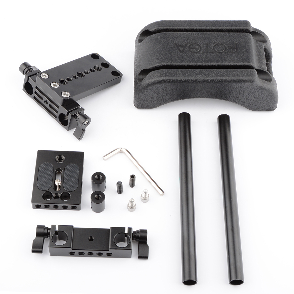 Shoulder Support Pad with Camera Baseplate & Battery Plate Mount for DSLR Rig