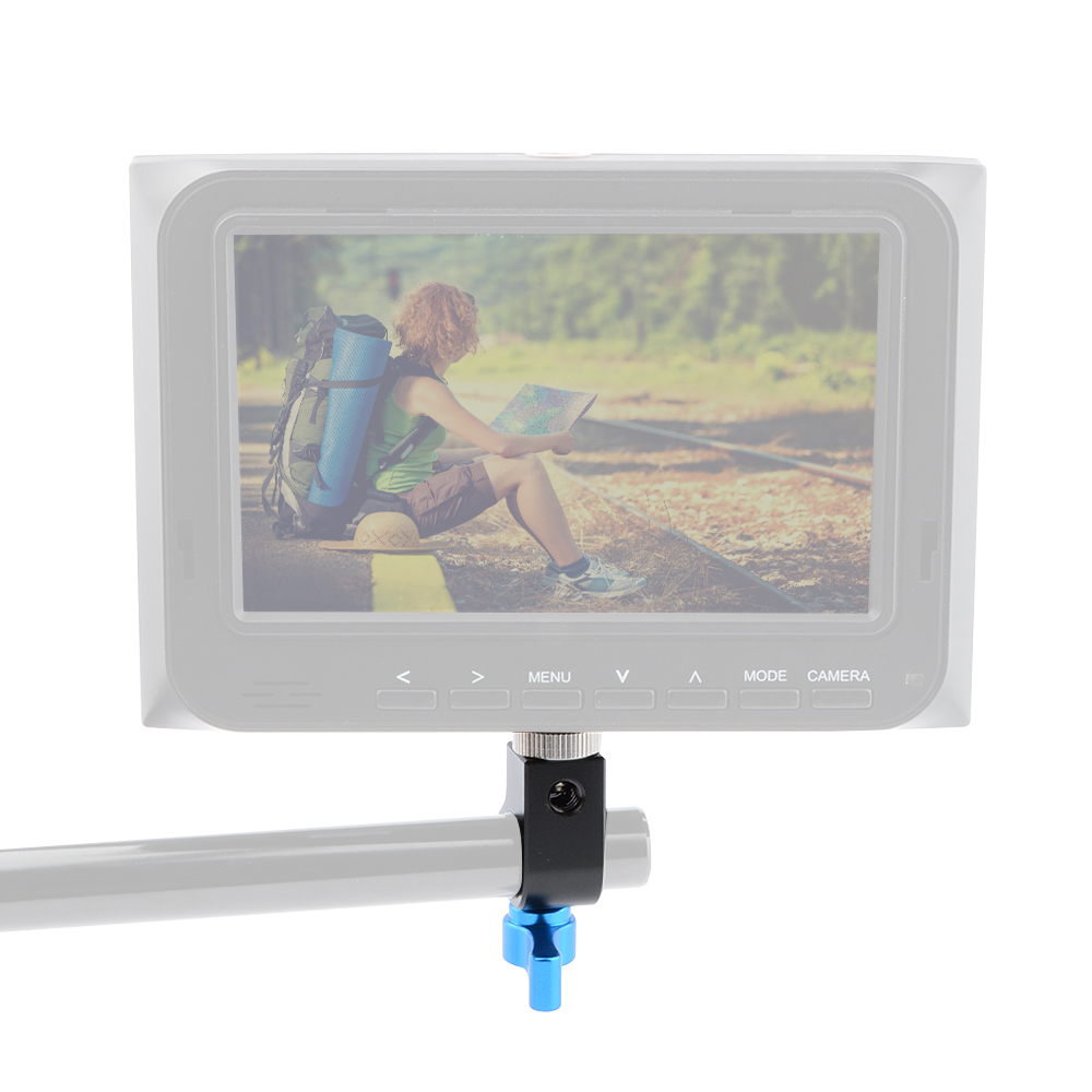 CAMVATE Single Rod Clamp for 15mm Rail Support System (Blue Thumbscrew)