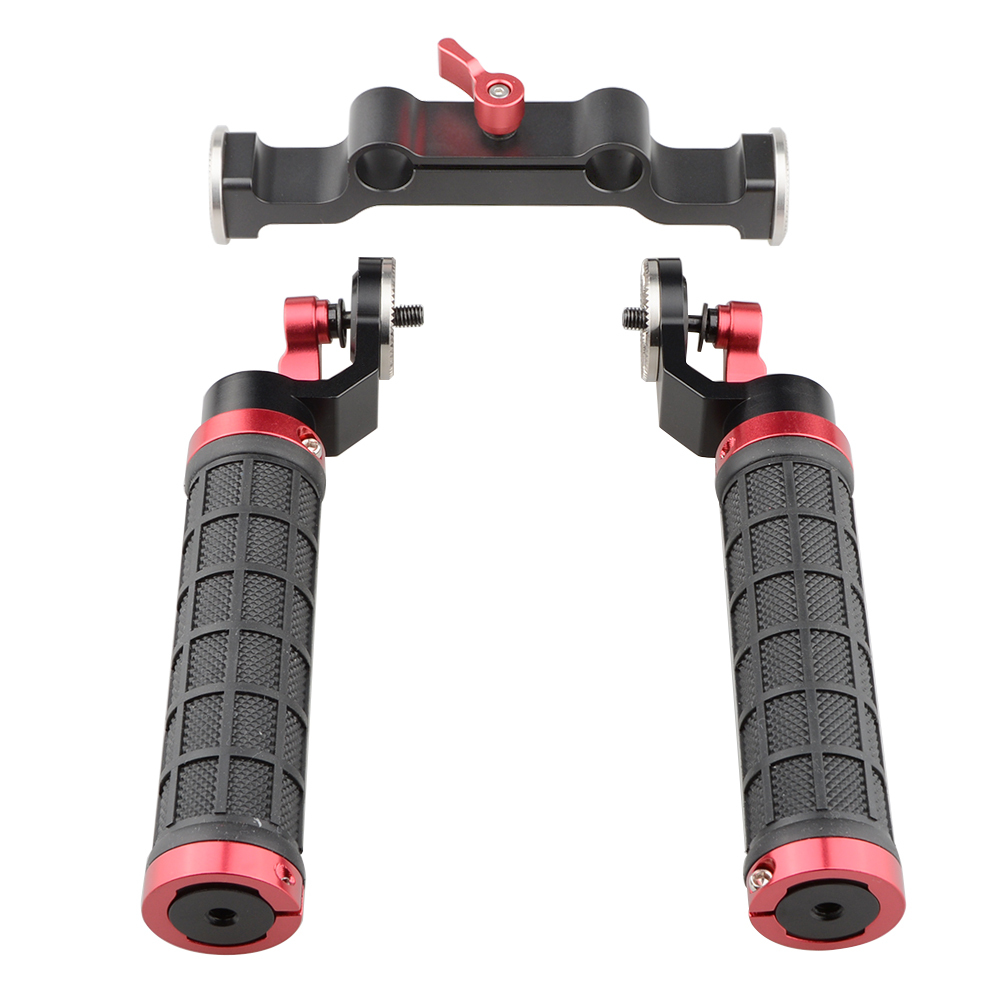 CAMVATE 15mm Rod & Soft rubber grip Shoulder Mount Rig with ARRI Rosette  for DSLR
