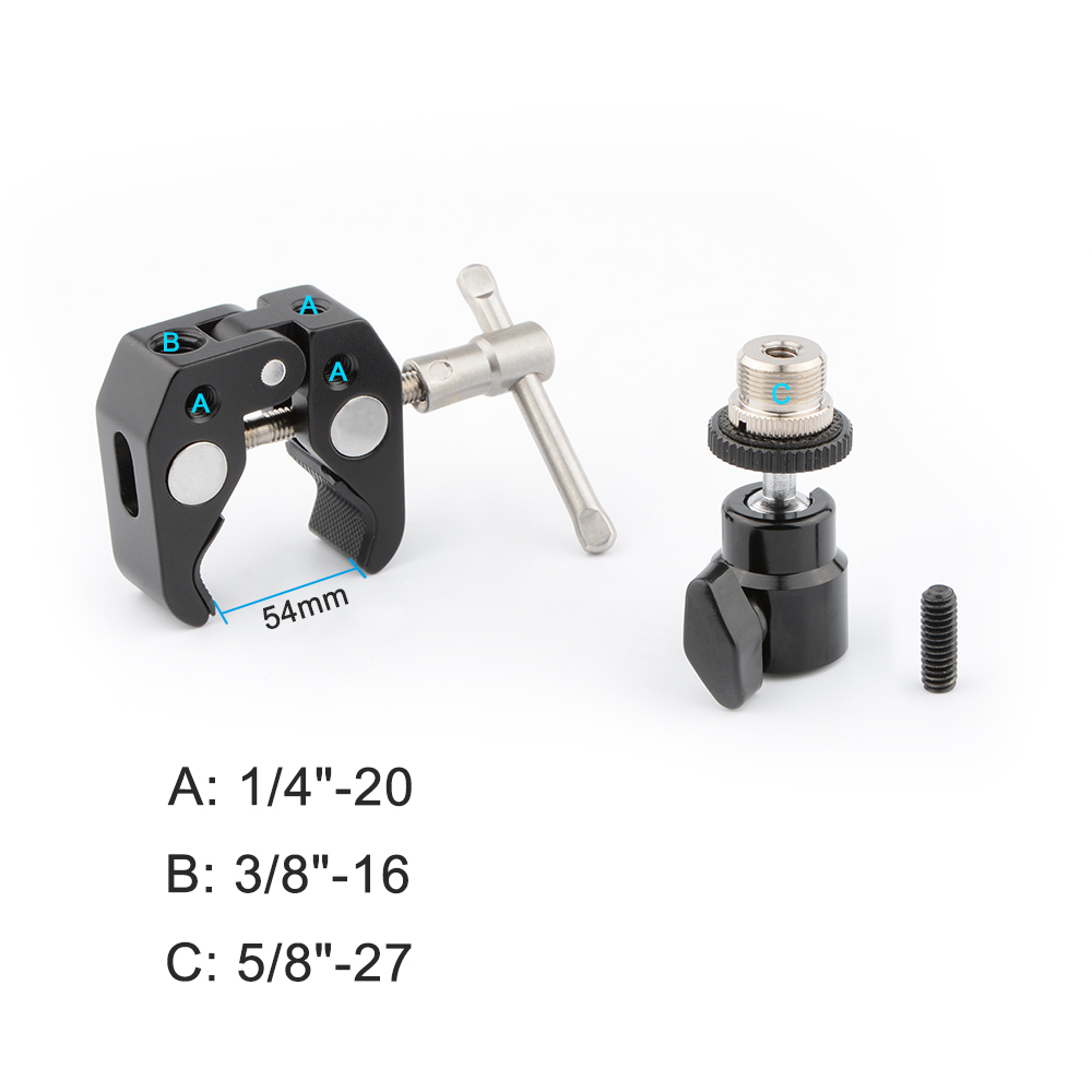 CAMVATE Crab clamp & 5/8"-27 Ball Head Mount for Microphone