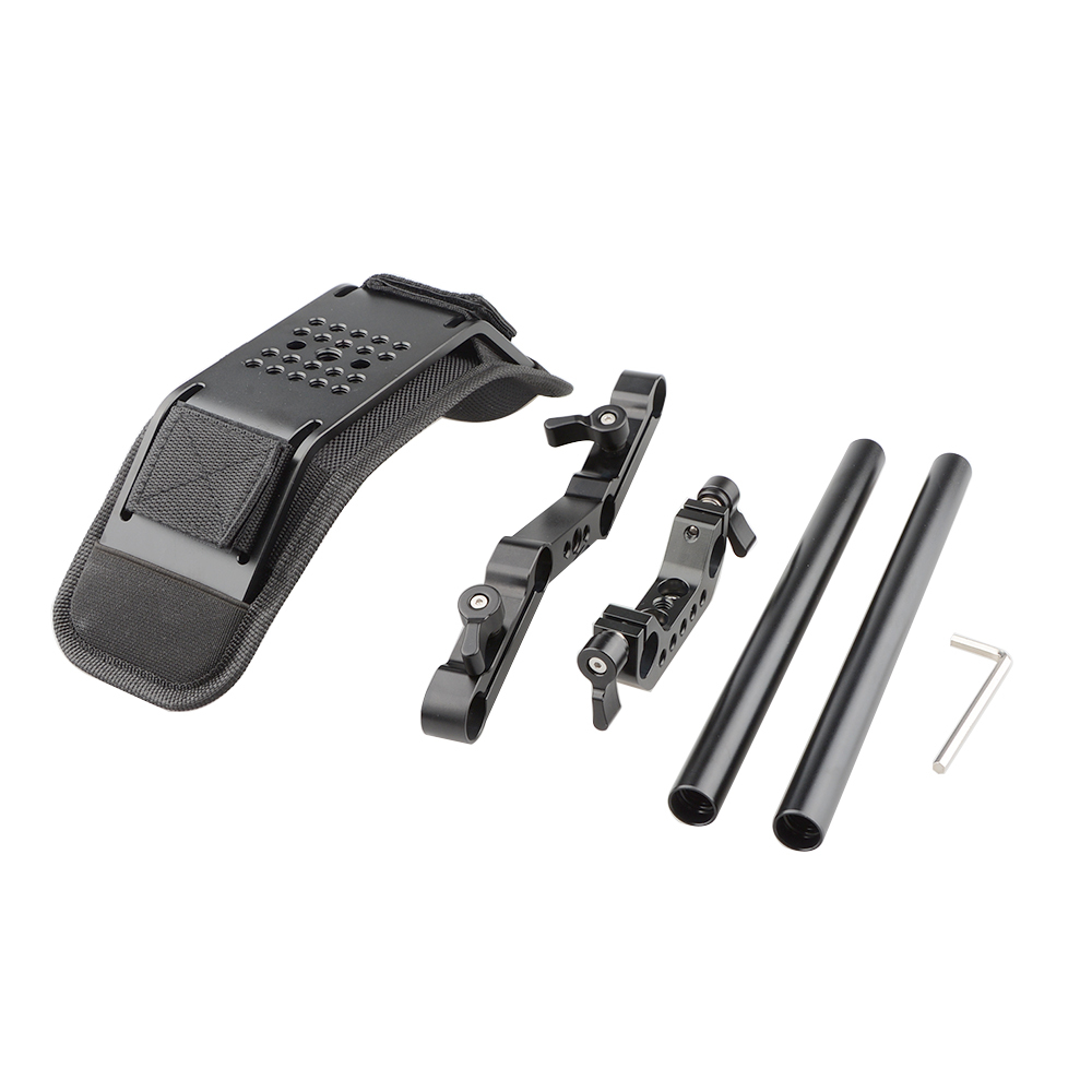 CAMVATE Shoulder Mount Kit for 15mm Rail Support Rig (Z Shaped Railblock )