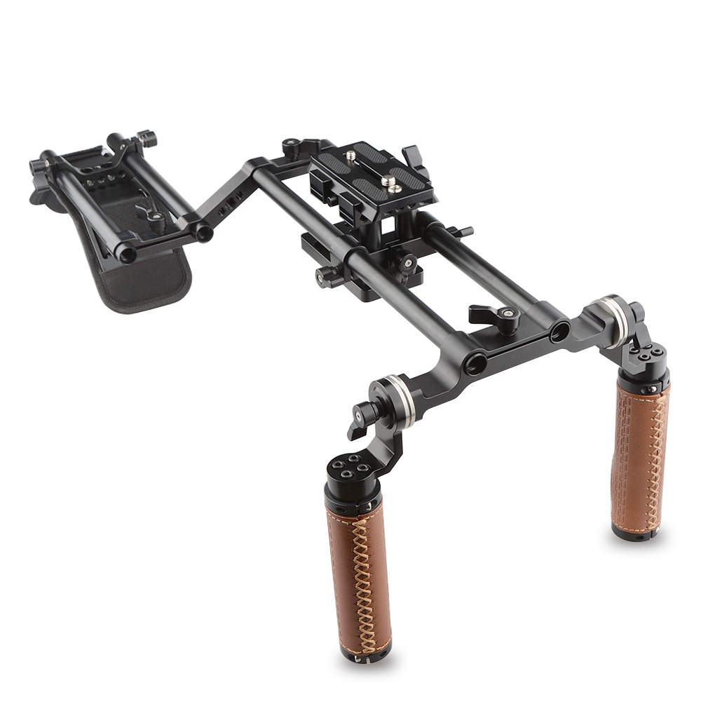CAMVATE DSLR Shoulder Mount Rig Dual Handgrip Support Kit