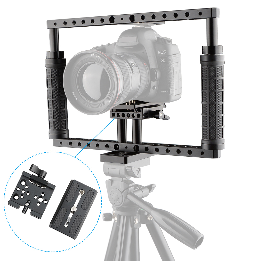 CAMVATE  Adjustable Cage with Quick Release Baseplate (Battery Grip)
