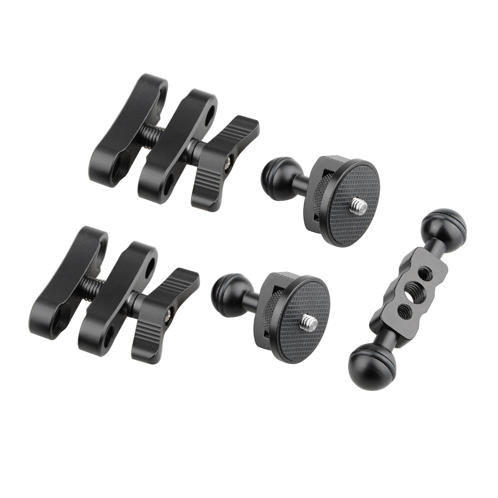 CAMVATE Ultra Articulating Arm with 1/4"-20 Ball Heads Mount (Black)