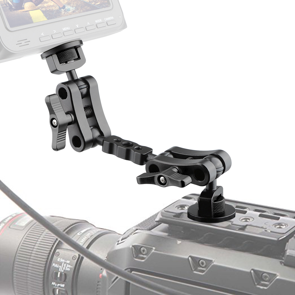 CAMVATE Ultra Articulating Arm with 1/4"-20 Ball Heads Mount (Black)