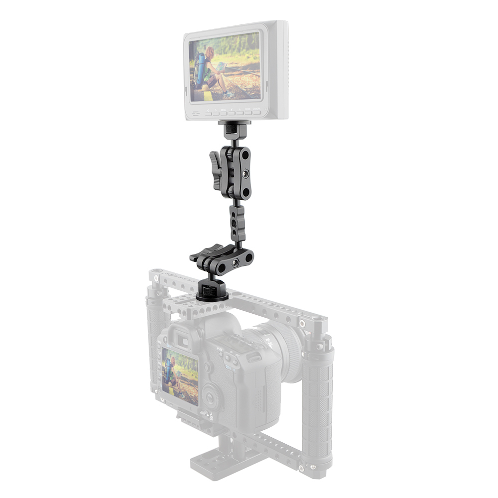 CAMVATE Ultra Articulating Arm with 1/4"-20 Ball Heads Mount (Black)