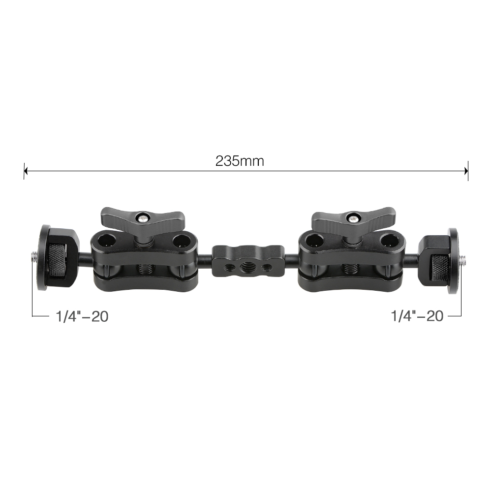 CAMVATE Ultra Articulating Arm with 1/4"-20 Ball Heads Mount (Black)