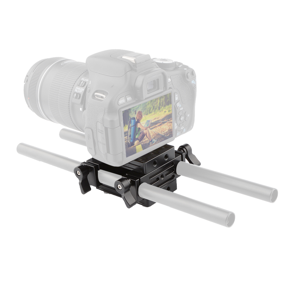CAMVATE Support Base Plate with 15mm Rod Clamp Railblocks