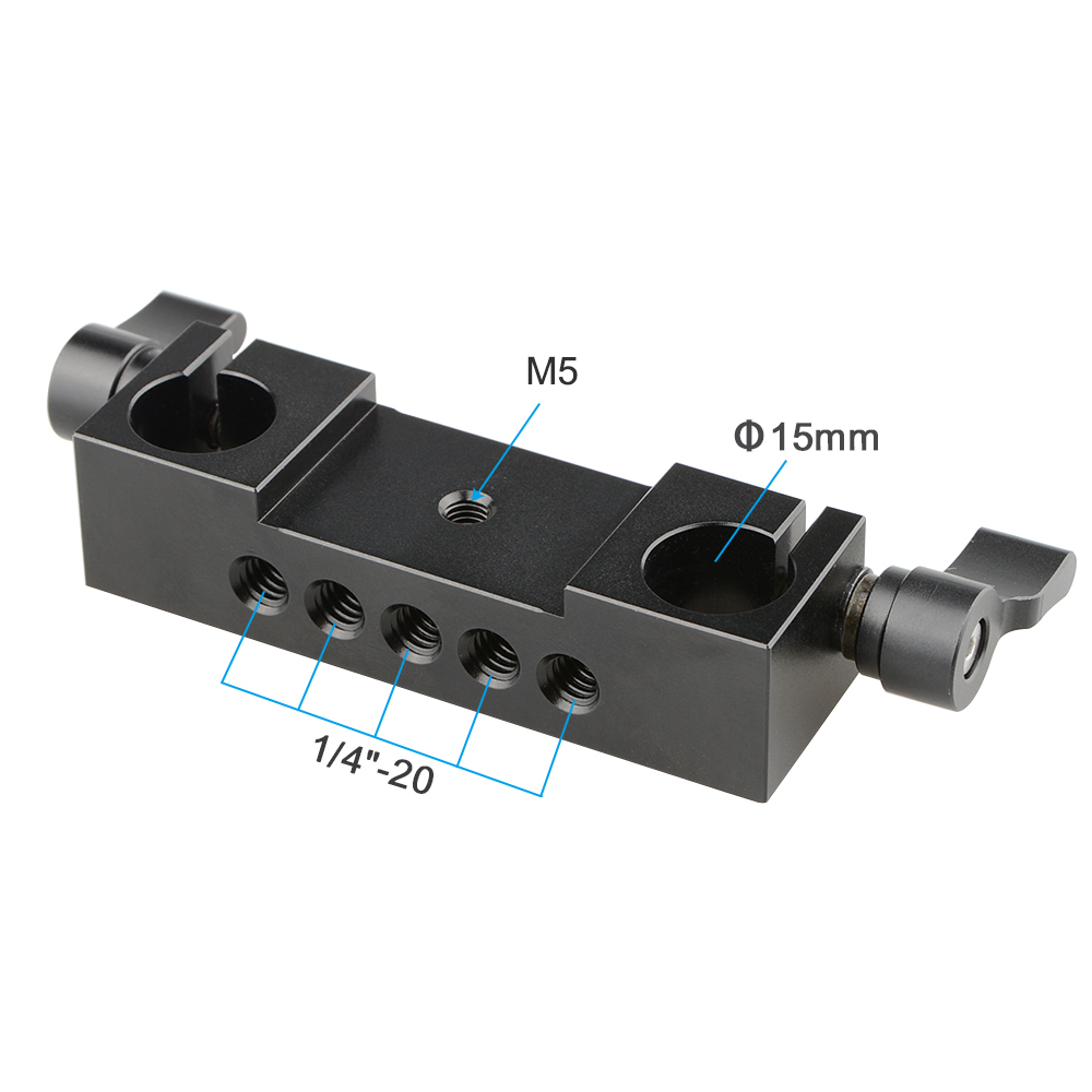 CAMVATE Rod Clamp 15mm Railblock (Black, 2-Piece)