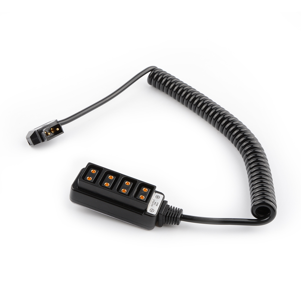 CAMVATE Male D-Tap B Type Power Tap to 4-Port Female D-Tap P-Tap Hub Adapter Splitter