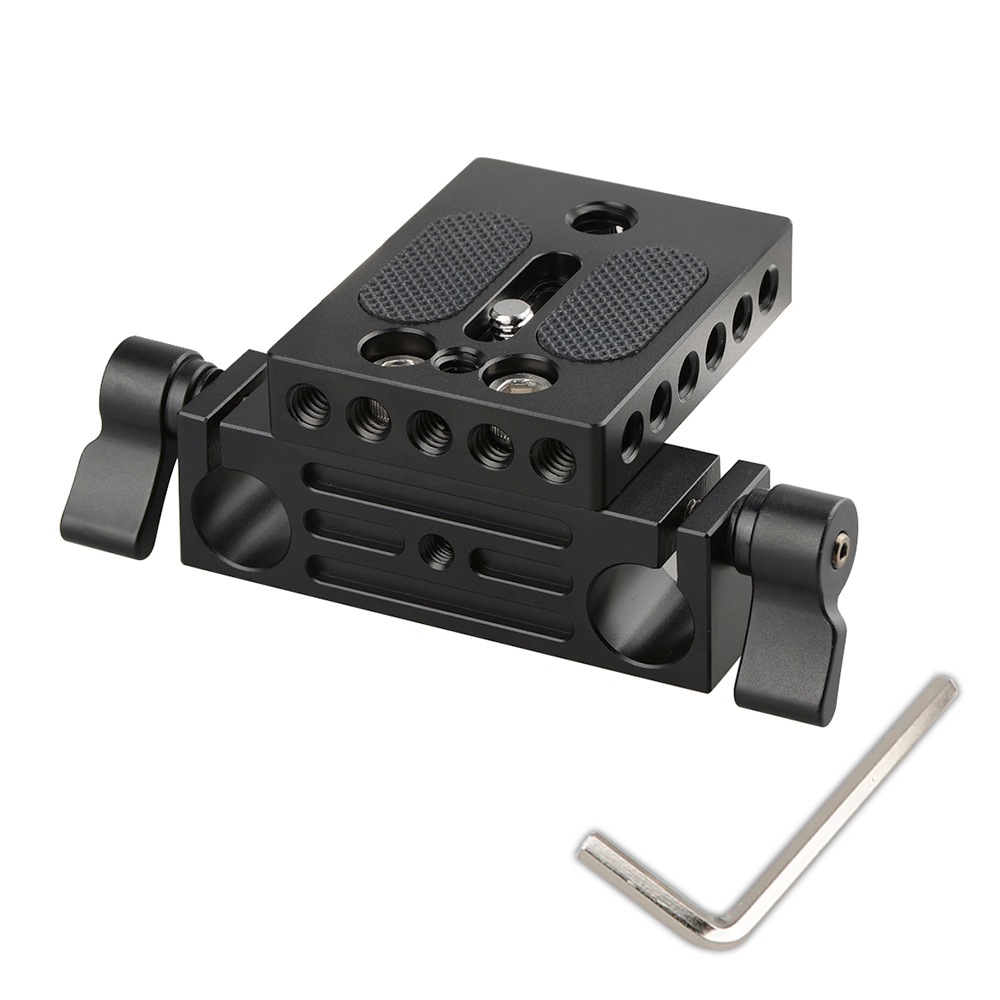 CAMVATE Camera Baseplate with 15mm Railblock fr DSLR Rig 15mm Rod Rail Support System