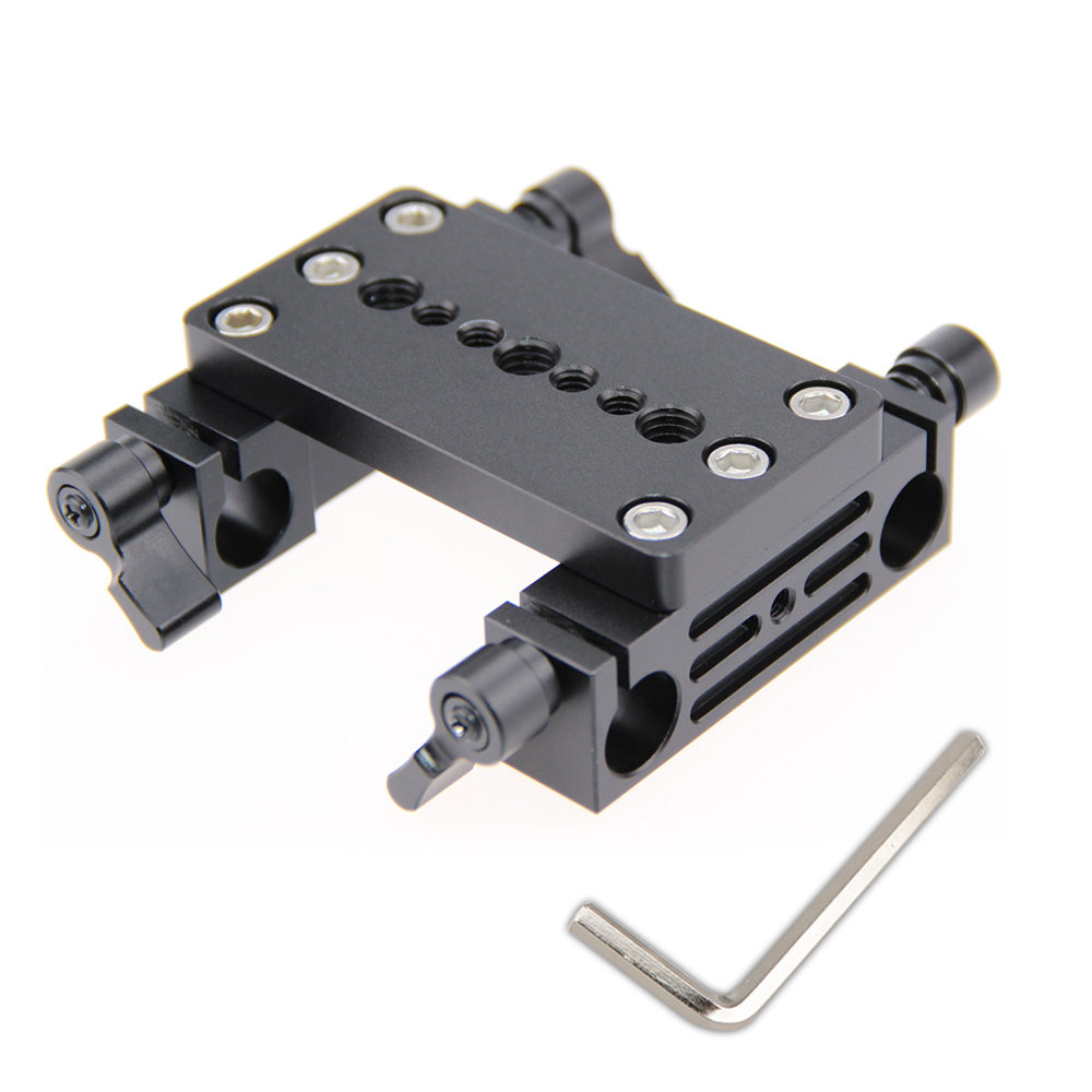 CAMVATE Tripod Mount Base Plate w/ 2 15mm railblocks fr DSLR Shoulder Mount Rig