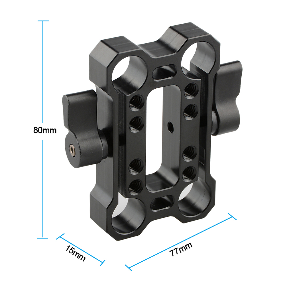 CAMVATE Height Riser Offset Railblock 15mm Rod Clamp (Black Thumbscrew)