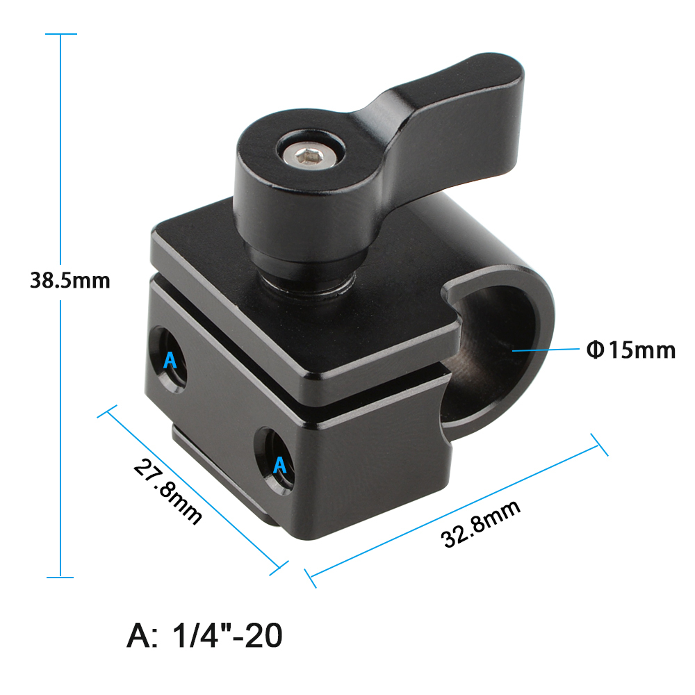 CAMVATE Shoe Mount to 15mm Rod Clamp Adapter